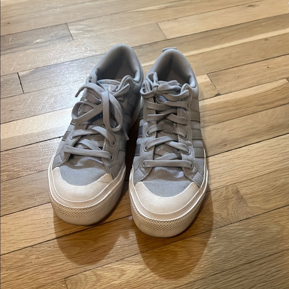 Gray and White Sneakers